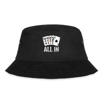 Poker Royal Flush - ALL IN Design - Bucket Hat - black - Front - Lela (165cm)