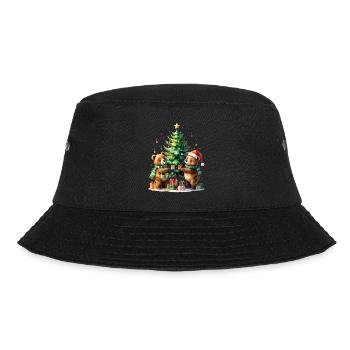 Winterbären am Weihnachtsbaum - Bucket Hat - Schwarz - Vorne - Lela (165cm)