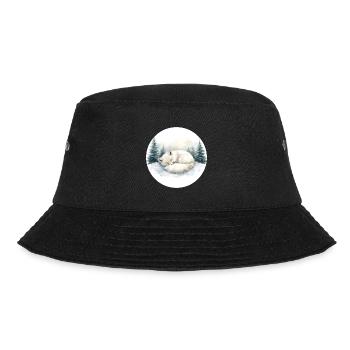 Arctic Fox Snowsleep Watercolor - Bucket Hat - black - Front - Lela (165cm)