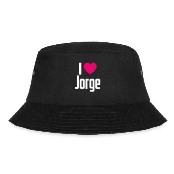I Love Jorge Pinkes Herz Ich liebe Jorge - Bucket Hat - Schwarz - Vorne - Lela (165cm)