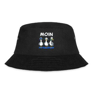 MOIN Trio Möwen Glitter Cartoon - Bucket Hat - Schwarz - Vorne - Lela (165cm)