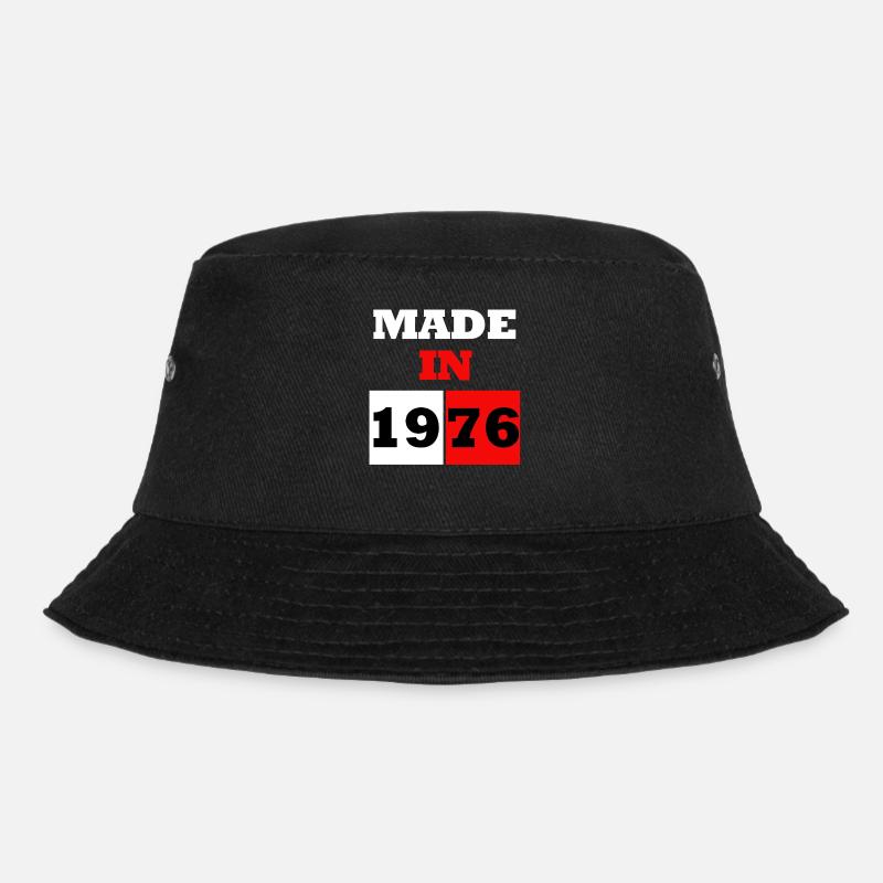 Made in 1976 Anniversary - Bucket Hat - black