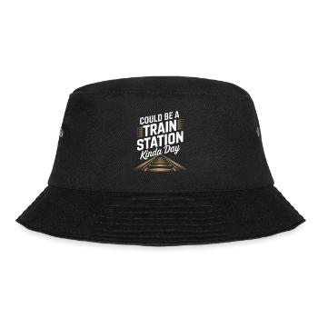 Könnte ein Bahnhofs Tag sein - Bucket Hat - Schwarz - Vorne - Lela (165cm)