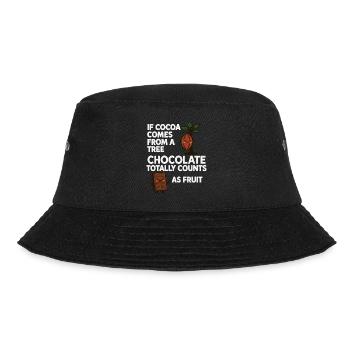 Chocolate is fruit – cocoa humor saying - Bucket Hat - black - Front - Lela (165cm)