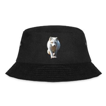 Polarfuchs Schneefuchs Eisfuchs Süßer Weißer Fuchs - Bucket Hat - Schwarz - Vorne - Lela (165cm)
