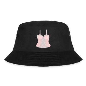 Lace Pink Corset Bodice - Bucket Hat - black - Front - Lela (165cm)