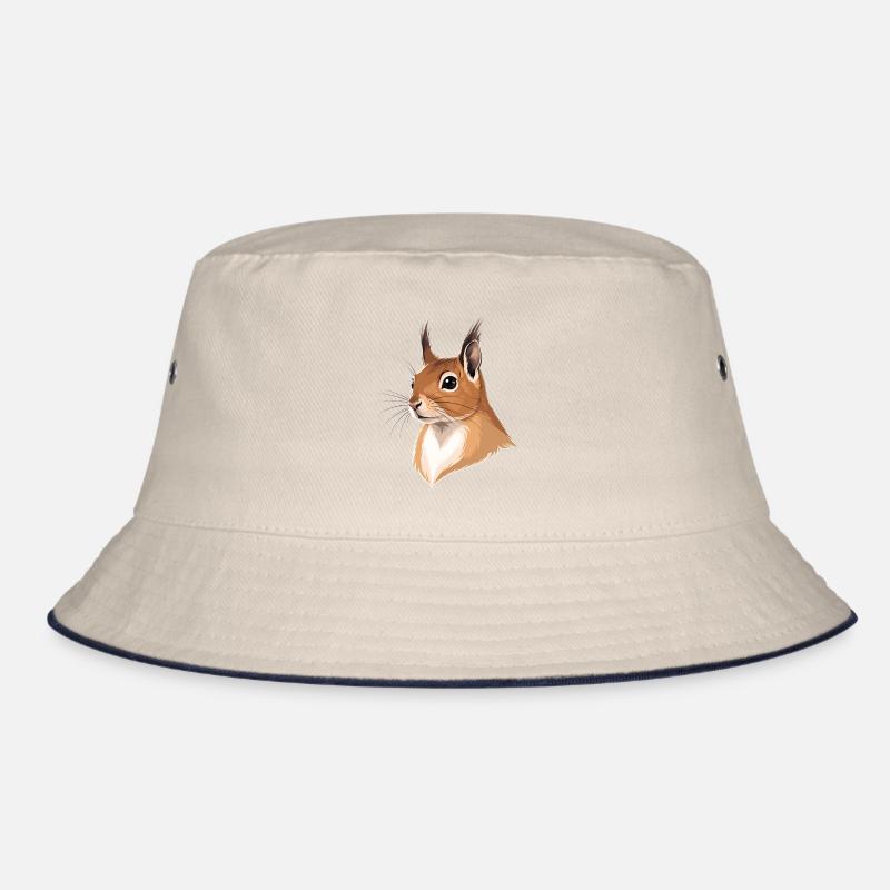 Illustrierter Eichhörnchenkopf Bucket Hat