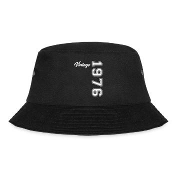 1976 Vintage Retro Geburtstagsgeschenk - Bucket Hat - Schwarz - Vorne - Lela (165cm)
