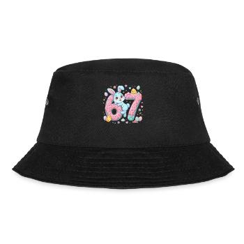 67 Ostern - Bucket Hat - Schwarz - Vorne - Lela (165cm)