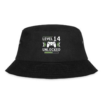 14. Geburtstag Junge Gamer Level 14 Jahre - Bucket Hat - Schwarz - Vorne - Lela (165cm)