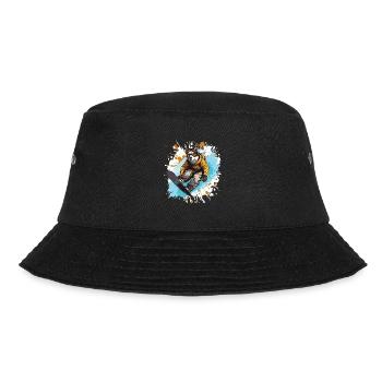 Husky Hund Snowboard - Bucket Hat - Schwarz - Vorne - Lela (165cm)