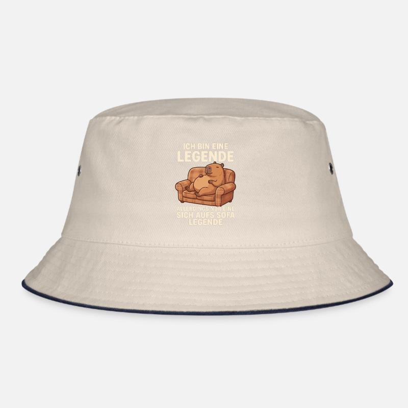 Capybara Sofa Legend Funny Relax Motif Bucket Hat