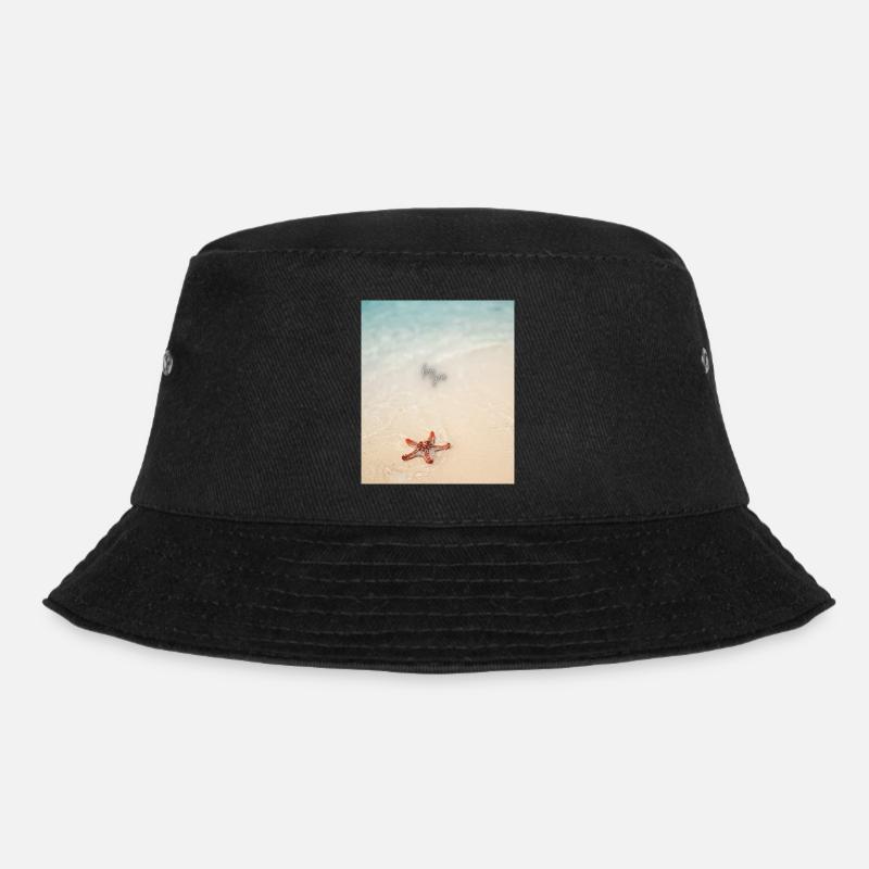 Love on the beach and starfish - Bucket Hat - black