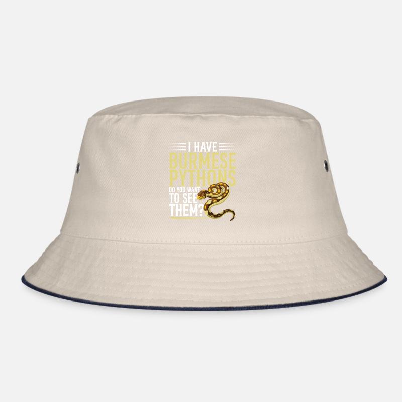  Burmese Python Hde Snake Stuffed Animal Reptile Bucket Hat