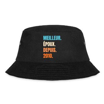 Bester Ehemann seit 2010 Geschenk-Ehemann - Bucket Hat - Schwarz - Vorne - Lela (165cm)