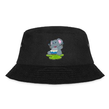 Elephant Musician Drum Music - Bucket Hat - black - Front - Lela (165cm)