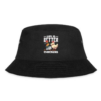 Life is better with chicken dabbing - Bucket Hat - black - Front - Lela (165cm)