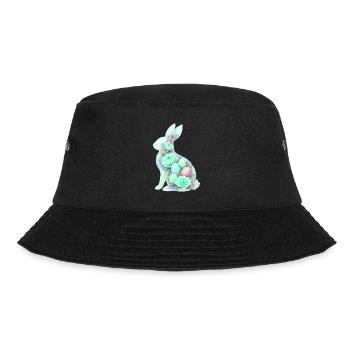 Hase Ostern Aquarell - Bucket Hat - Schwarz - Vorne - Lela (165cm)