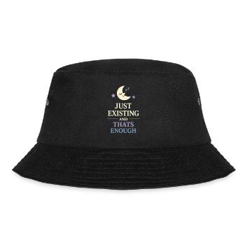 Existenzieller Humor, Nihilismus, Humor, - Bucket Hat - Schwarz - Vorne - Lela (165cm)