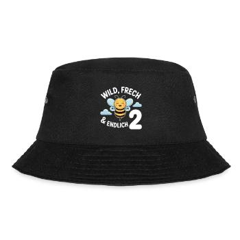 Bienchen Endlich 2 Jahre Mädchen Geburtstagsmotiv - Bucket Hat - Schwarz - Vorne - Lela (165cm)