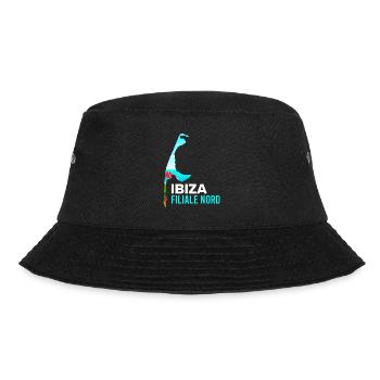 Nordsee Urlaub IBIZA FILIALE NORD Lustiges - Bucket Hat - Schwarz - Vorne - Lela (165cm)