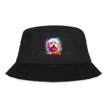 Colorful Dog Splash Art Bichon Fris - Bucket Hat - black - Front - Lela (165cm)
