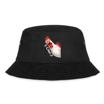 F-Caw-F Chicken Adult Humor Funny Rooster Fcawf - Bucket Hat - Schwarz - Vorne - Lela (165cm)