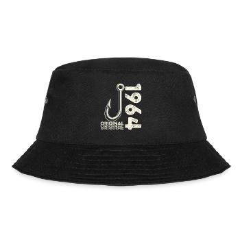 62nd Birthday Gift Angler Fishing Man 1964 - Bucket Hat - black - Front - Lela (165cm)