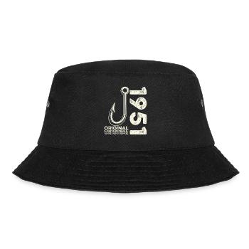 75th Birthday Gift Angler Fishing Man 1951 - Bucket Hat - black - Front - Lela (165cm)
