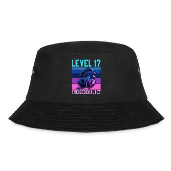 17. Geburtstag Junge Mädchen Gamer Level 17 Jahre - Bucket Hat - Schwarz - Vorne - Lela (165cm)