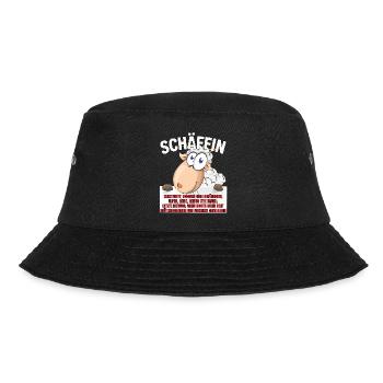 Schäffin - Alpha Schaf mit Sonnenbrille - Bucket Hat - Schwarz - Vorne - Lela (165cm)