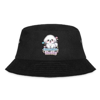 Born to be Fluffy -  niedliches Hunde Design - Bucket Hat - Schwarz - Vorne - Lela (165cm)