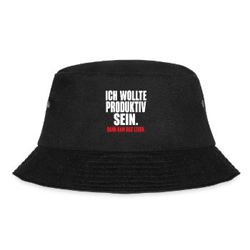 Ich wollte produktiv sein – Dann kam das Leben - Bucket Hat - Schwarz - Vorne - Lela (165cm)