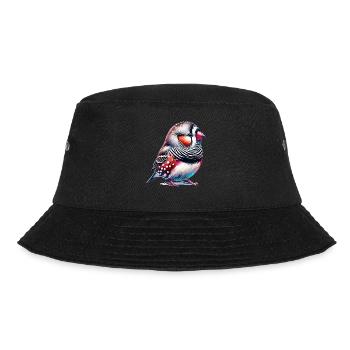 Zebra Finch Motif - Bucket Hat - black - Front - Lela (165cm)
