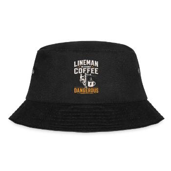 Ein Lineman Ohne Kaffee Ist Gefährlich - Bucket Hat - black - Front - Lela (165cm)