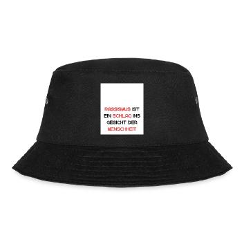 Gegen Rassismus: Ein Schlag ins Gesicht - Bucket Hat - Schwarz - Vorne - Lela (165cm)
