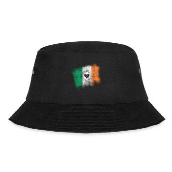 Irland Flagge | Made With Love Retro Design - Bucket Hat - Schwarz - Vorne - Lela (165cm)