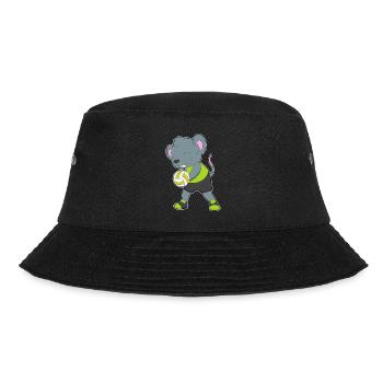 Maus Volleyballspieler Volleyball - Bucket Hat - Schwarz - Vorne - Lela (165cm)