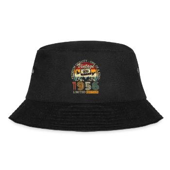 70 Jahre 1956 Vintage Retro Geburtstagsgeschenk - Bucket Hat - Schwarz - Vorne - Lela (165cm)