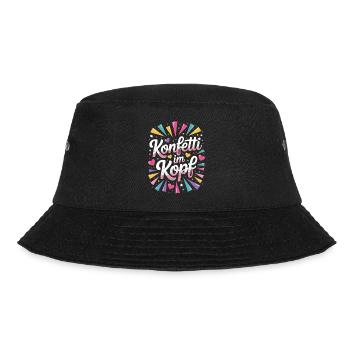 Konfetti Im Kopf Karneval Fasching Alaaf Kostüm - Bucket Hat - Schwarz - Vorne - Lela (165cm)