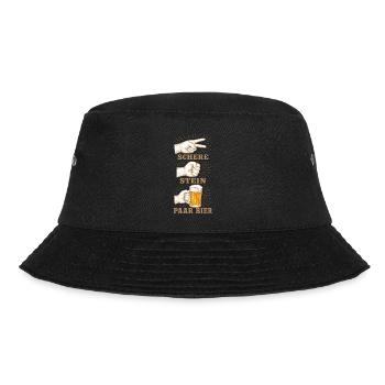 Schere Stein und ein Paar Bier lustige Bier Spruch - Bucket Hat - Schwarz - Vorne - Lela (165cm)