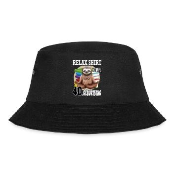 Relax Faultier Geburtstag 40 Jahre Sloth Lustig - Bucket Hat - Schwarz - Vorne - Lela (165cm)