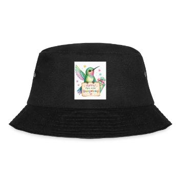 Hurra: Erster Kindergartenstart - Bucket Hat - Schwarz - Vorne - Lela (165cm)