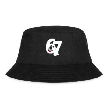 six seven | Number duo 6 and 7 | Happy face - Bucket Hat - black - Front - Lela (165cm)