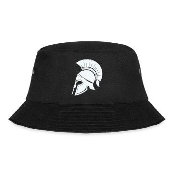 Spartanischer Helmschutz Grafik Blau - Bucket Hat - Schwarz - Vorne - Lela (165cm)