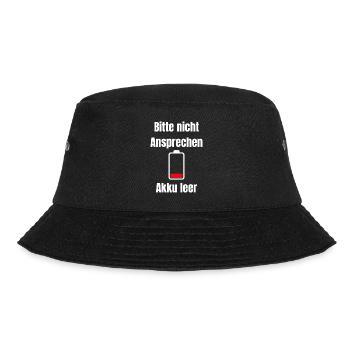 Akku Leer – Bitte Nicht Ansprechen - Bucket Hat - Schwarz - Vorne - Lela (165cm)