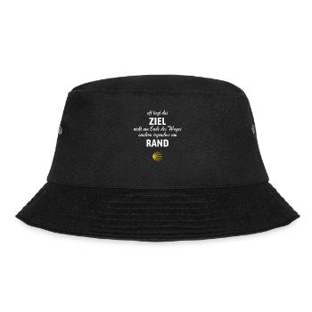 Camino Spruch | Jakobsweg, Pilger, Santiago - Bucket Hat - Schwarz - Vorne - Lela (165cm)