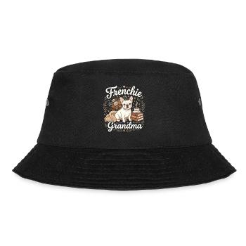 Frenchie Grandma Florale Wärme - Bucket Hat - Schwarz - Vorne - Lela (165cm)