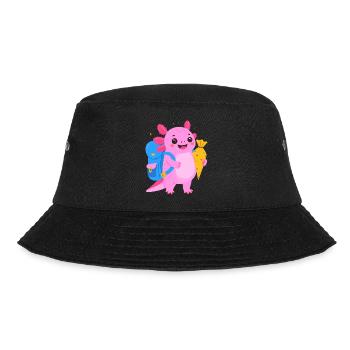 Axolotl for school enrollment – back to school school cone - Bucket Hat - black - Front - Lela (165cm)