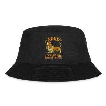 Funny Basset Hound Dog Breed ADHD - Bucket Hat - black - Front - Lela (165cm)